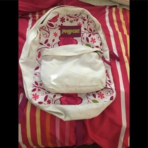 Floral Pink Large Jansport Bookbag Backpack